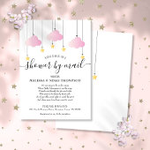 メールでシャワー長距離ベビーガールピンク 招待状