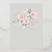 メールでシャワー ヴィンテージ ブラッシュ ピンク ローズ 箔招待状 (裏面)