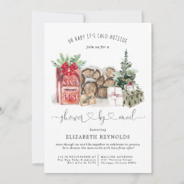 メールでシャワー|冬のクリスマス·ベビーシャワー 招待状