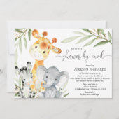 メールでシャワーSafariの赤男女兼用ちゃんシャワー 招待状 (正面)