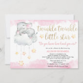 メールでシャワーTwinkle twinkle小さなスターピンク 招待状 (正面)