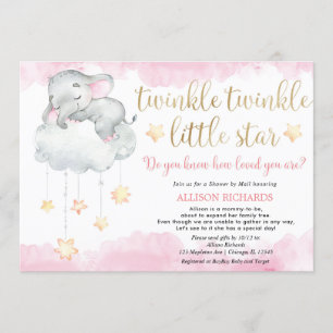 メールでシャワーTwinkle twinkle小さなスターピンク 招待状