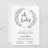 メールでベビーシャワーパーティー　オーベイビー　男女兼用 招待状 (正面)