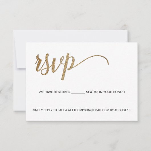 メールで出欠確認 カスタムQRコード 予約席 金 出欠カード (正面)