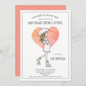 メールで振りかける赤ちゃんシャワー 招待状 (正面/裏面)