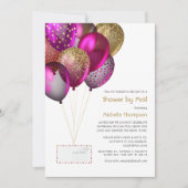 メールで楽しむプラム＆ゴールドのベイビーシャワーまたはブライズシャワー 招待状 (正面)