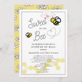 メールで白い赤ちゃんシャワーを浴びる甘いお菓子 招待状