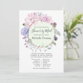 メールで贈るパステルフラワーのベイビーシャワーまたはブライズシャワー 招待状 (スタンド正面)