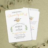 メールで赤ちゃんシャワーかわいいママバード 招待状