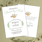 メールで赤ちゃんシャワーかわいいママバード 招待状