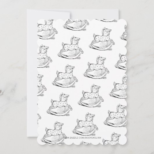 メールで赤ちゃんシャワー |フローラリースロッキングホース 招待状 (裏面)