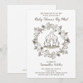 メールで送るベイビーシャワーの招待状 | 双子 招待状 (正面/裏面)