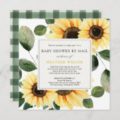 メールによるひまわりの赤ちゃんシャワー 招待状 (正面/裏面)