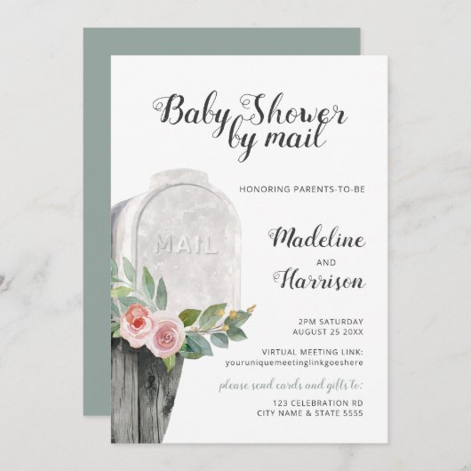 メールによるシャワーフローラグリーン仮想長距離 招待状 (正面/裏面)