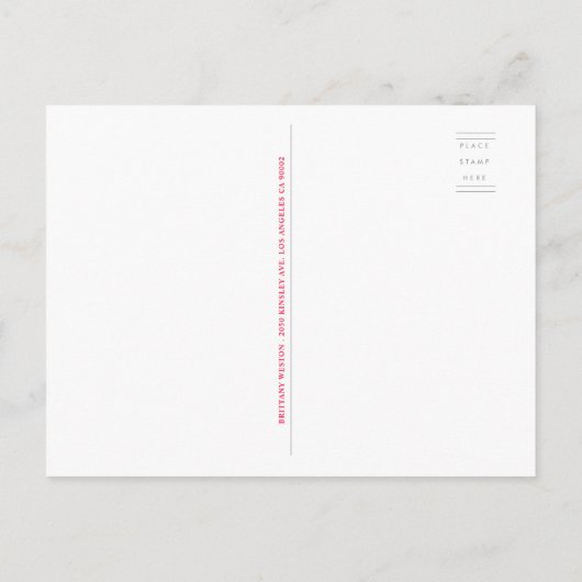 メールによるシャワー仮想ブライダルシャワーメールボックス インビテーションポストカード (裏面)