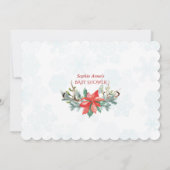 メールによるバーチャル赤ちゃんシャワーベビーは外が寒い 招待状 (裏面)