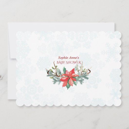 メールによるバーチャル赤ちゃんシャワーベビーは外が寒い 招待状 (裏面)