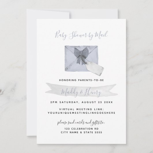 メールによるブルーシャワー仮想長距離 招待状 (正面)