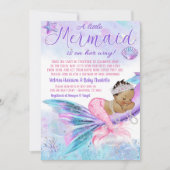 メールによるベビーシャワーエスニック人魚ベビーシャワー 招待状 (正面)