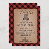 メールによる赤ちゃんシャワー社会的な距離クマ 招待状 (正面/裏面)