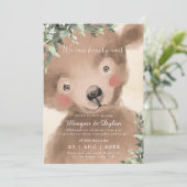 メールの中立の熊のベビーシャモダンワー 招待状 (スタンド正面)