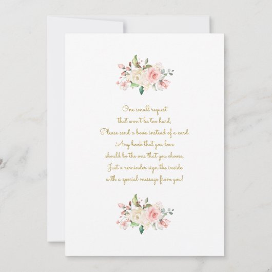 メールの女の子によるバニーのベビーシャワー 招待状 (裏面)