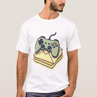 メールの山にあるゲームコントローラー - かわいいキャラクター Tシャツ