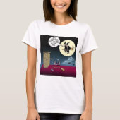 メールや文字を打つとほうきに乗る Tシャツ (正面)