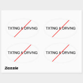 メールや文字を打つと運転なし 楕円形シール (シート)