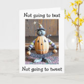 メールや文字を打つなし/ツイート=だますなし=ただの治療 カード (黄色い花)