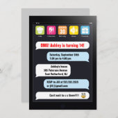 メールや文字を打つのパーティの招待状 招待状 (正面/裏面)