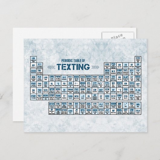メールや文字を打つの周期表(青い) ポストカード (正面/裏面)