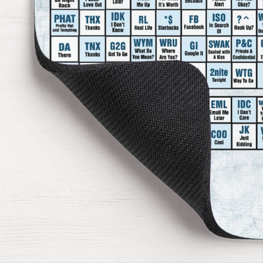 メールや文字を打つの周期表(青い) マウスパッド (コーナー)