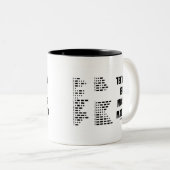 メールや文字を打つは死活問題である ツートーンマグカップ (正面右)