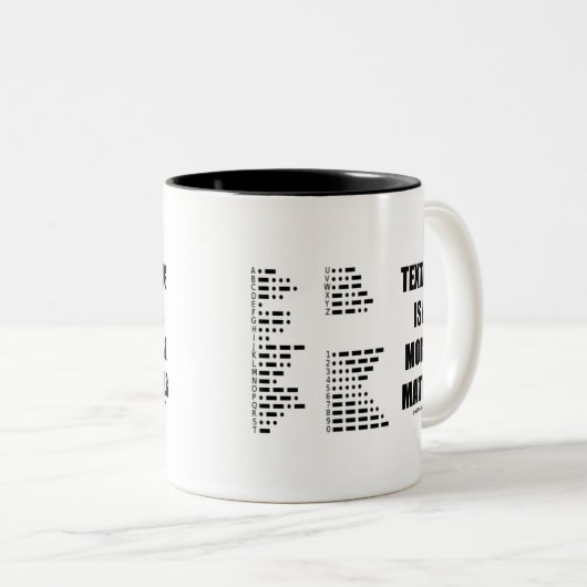 メールや文字を打つは死活問題である ツートーンマグカップ (正面右)