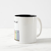 メールや文字を打つオンザブックシェルフブラック ツートーンマグカップ (正面右)