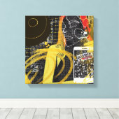 メールや文字を打つフレンド キャンバスプリント (インサイチュ (ウッドフロア))