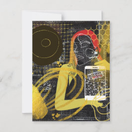 メールや文字を打つフレンド ノートカード