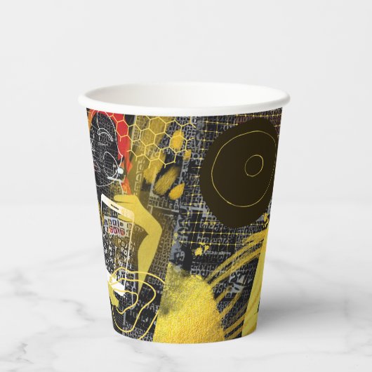 メールや文字を打つフレンド 紙コップ (正面)