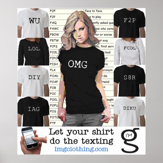 メールや文字を打つポスター(I'm G Clothing) ポスター (正面)