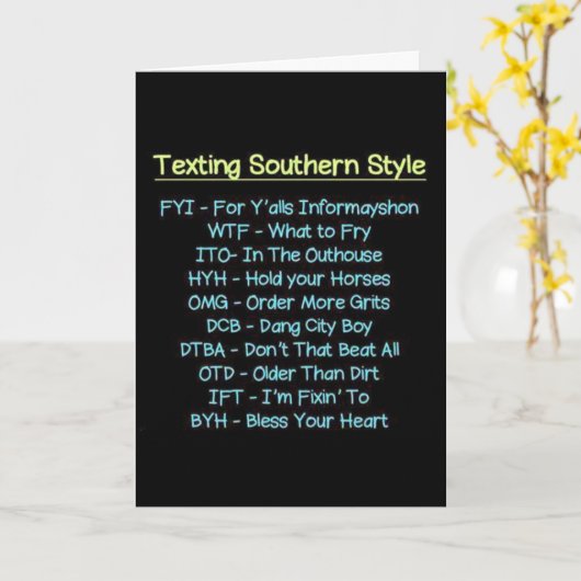 メールや文字を打つ南部スタイルと言うハッピーバースデー カード (黄色い花)