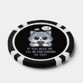 メールや文字を打つ猫 ポーカーチップ (シングル)