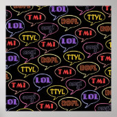 メールや文字を打つ略語ブライトデザイン ポスター (正面)