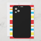 メールや文字を打つ誕生日パーティーの招待、10代のパーティー 招待状 (裏面)