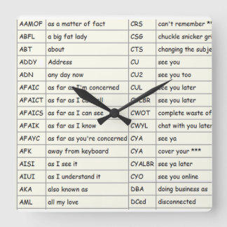 メールや文字を打つ-柱時計(D) Aのthur スクエア壁時計