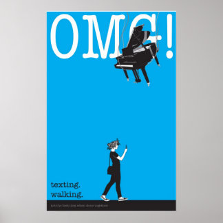 メールや文字を打つ。歩く。 ポスター