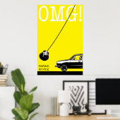 メールや文字を打つ。運転。オリジナル ポスター (ホームオフィス)