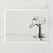 メールを待っているネコ ポストカード (正面)