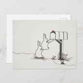 メールを探しているかわいいブニー ポストカード (正面/裏面)