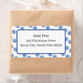 メールアドレスブルー&ホワイトウィンターシーズンのスノーフレーク ラベル (インサイチュ)